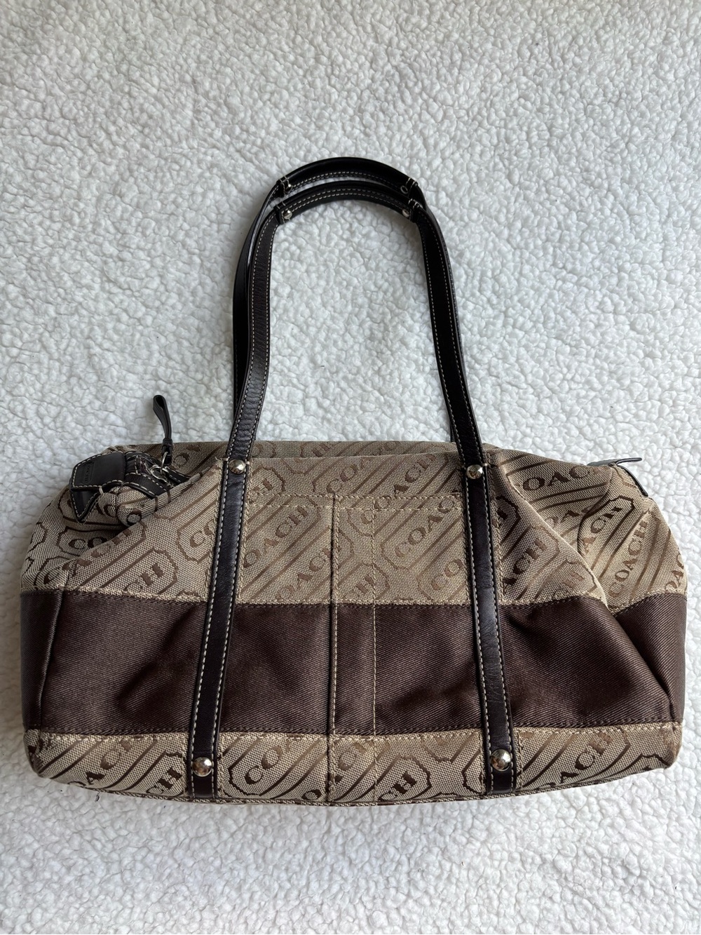 Coach Vintage Brown Signature Lozenge Canvas Tote Bag (F12252)
